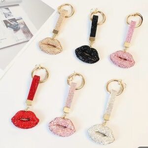 Sparkling  Rhinestone Lip Keychain Bag/ Purse Charm  Lips Keychain
